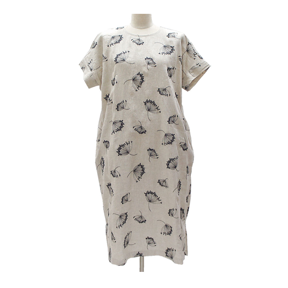 ジュリア シード刺繍ワンピース ナチュラル