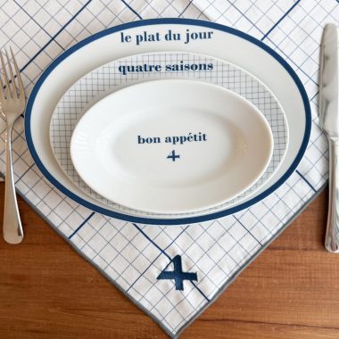 【Paris Bleu】<br>ターブルコレクション～「方眼」「ブルー」のテーブルアイテム～